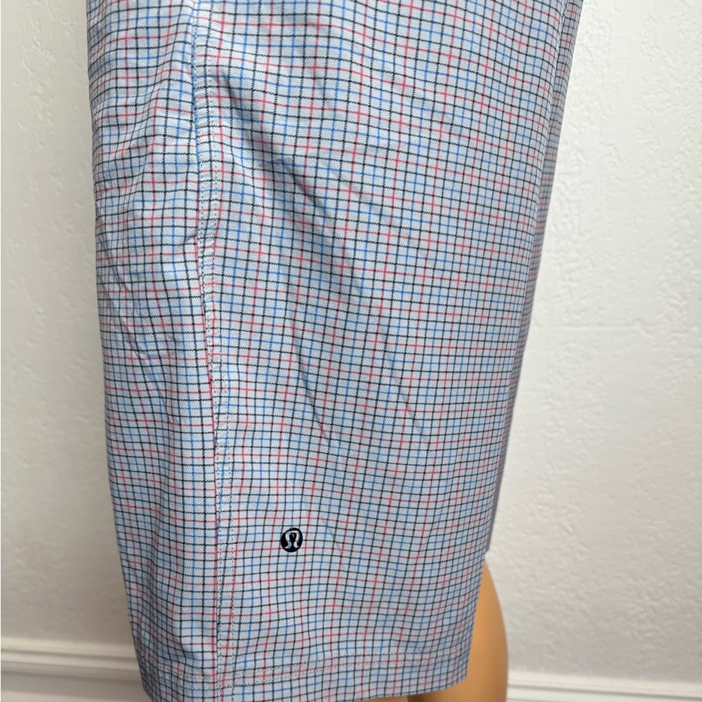 Lululemon Kahuna Shorts II Blue Check Size 34 Performance Golf Stretch - Picture 4 of 8